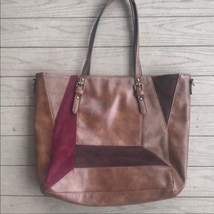 Madden Girl leather and suede tote bag